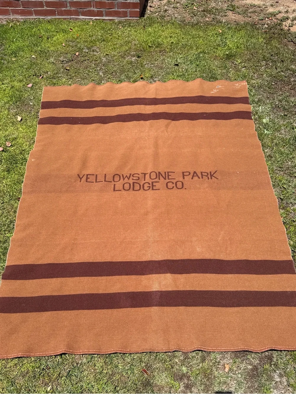 Vintage Yellowstone Park Lodge Co. Pendleton Wool Camp Blanket 1930s 56x74 RARE